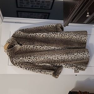 Regal Faux Fur 3/4 length leopard print coat, size 2XL